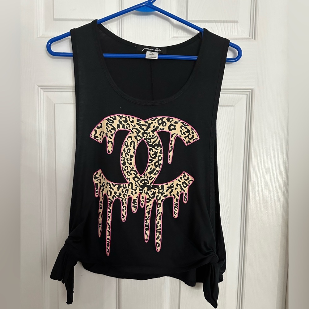 Miami Style Tank Top/Muscle Tee with Coco Chanel Logo